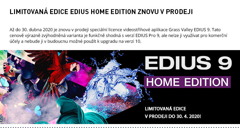 EDIUS HOME EDITION ZNOVU V PRODEJI