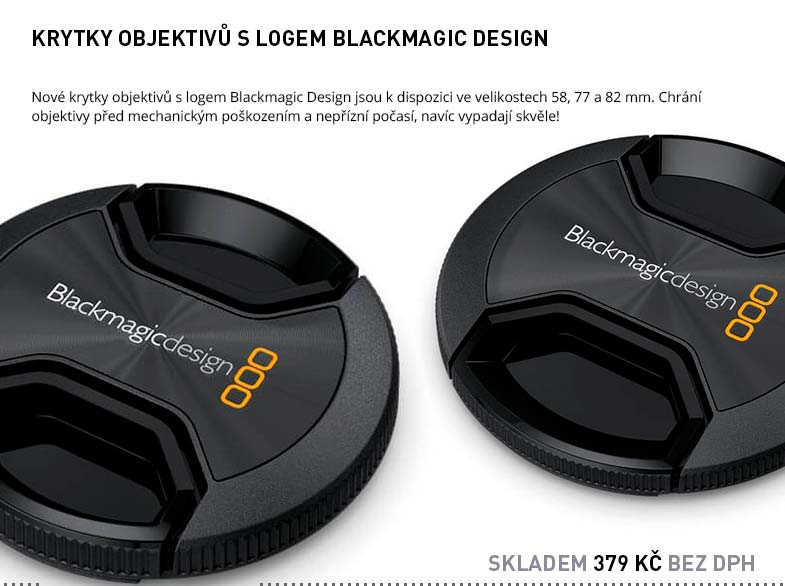 KRYTKY OBJEKTIVU S LOGEM BLACKMAGIC DESIGN