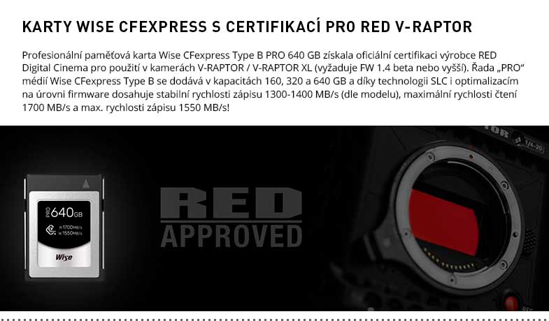 WISE CFEXPRESS RED V-RAPTOR