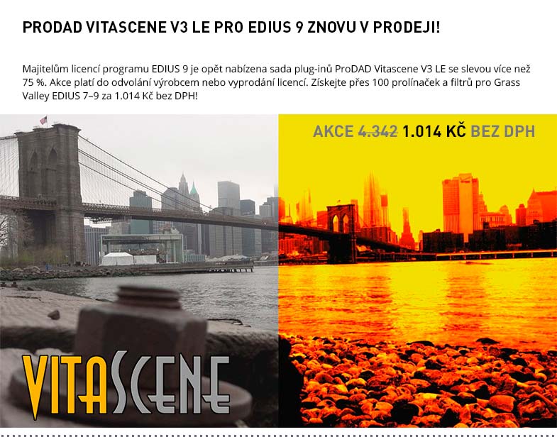 PRODAD VITASCENE V3 LE PRO EDIUS 9 ZNOVU V PRODEJI!