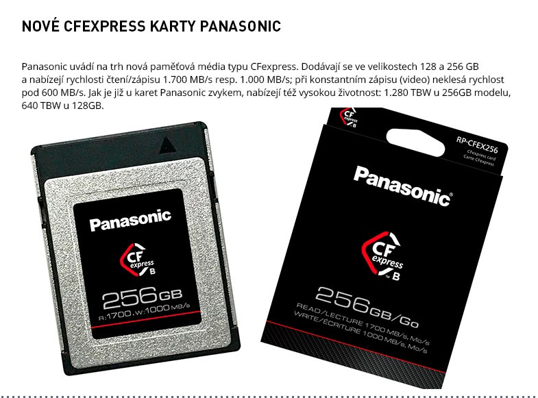 CFEXPRESS KARTY PANASONIC