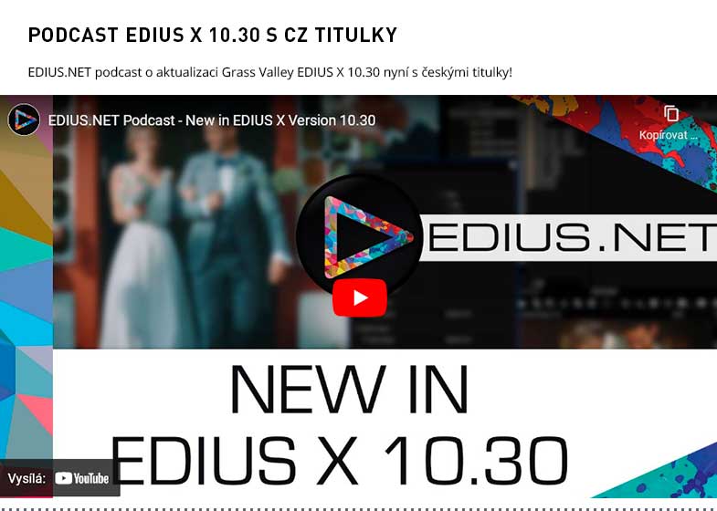PODCAST EDIUS X 10.30