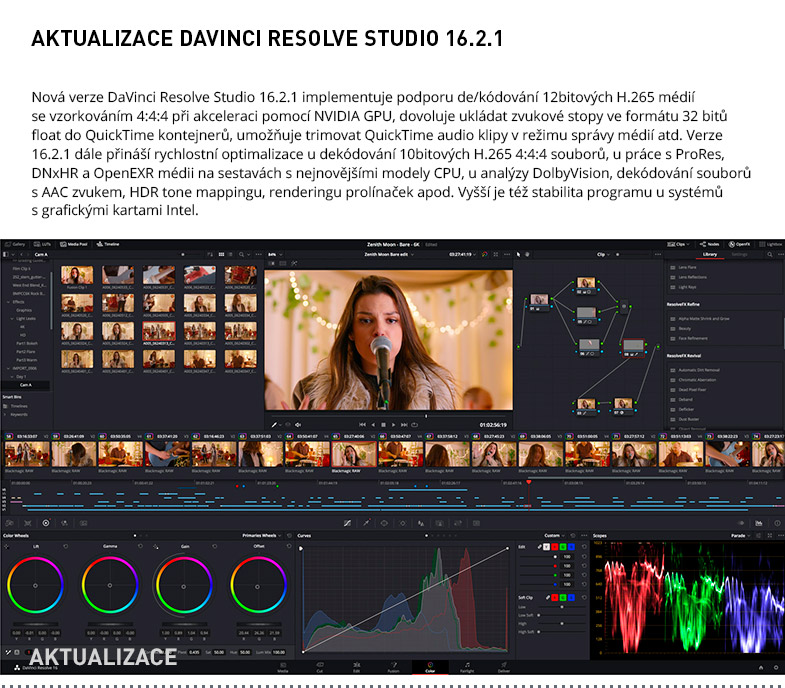 AKTUALIZACE DAVINCI RESOLVE STUDIO 16.2.1