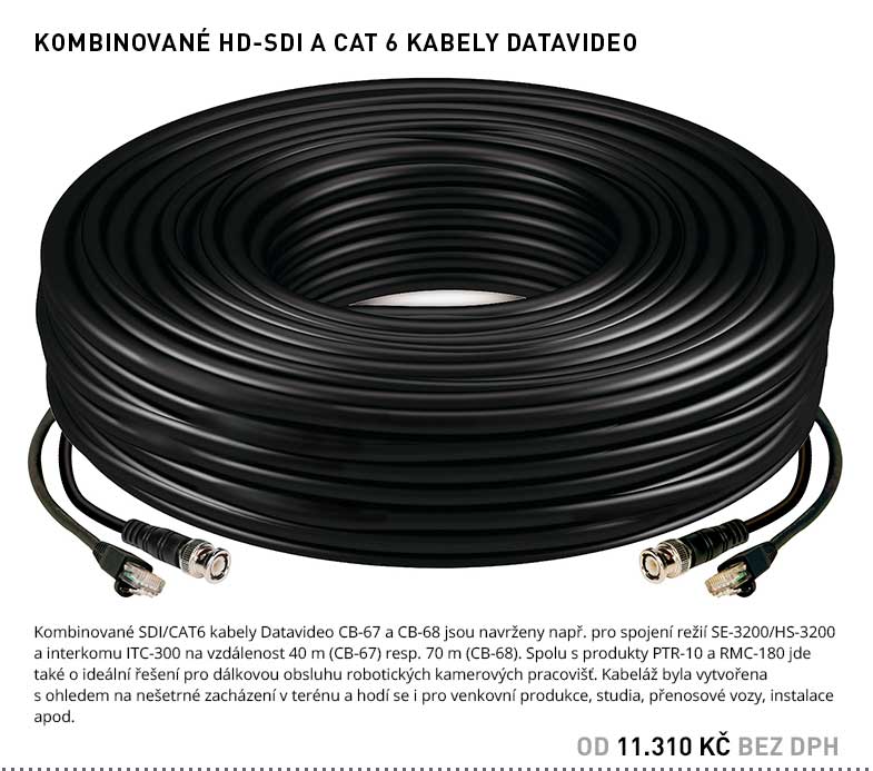 HD-SDI A CAT 6 KABELY DATAVIDEO