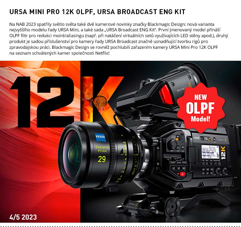 BLACKMAGIC URSA NOVINKY