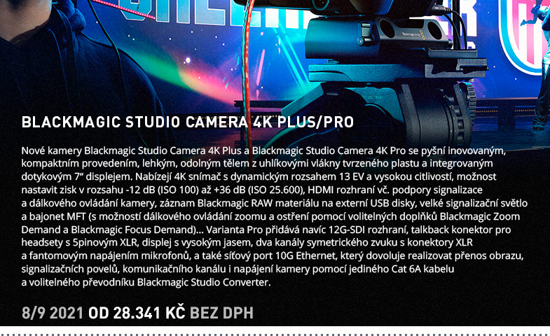 BLACKMAGIC STUDIO CAMERA 4K PLUS PRO