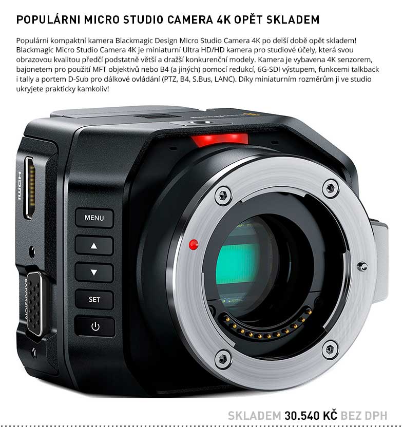 STUDIO CAMERA 4K SKLADEM