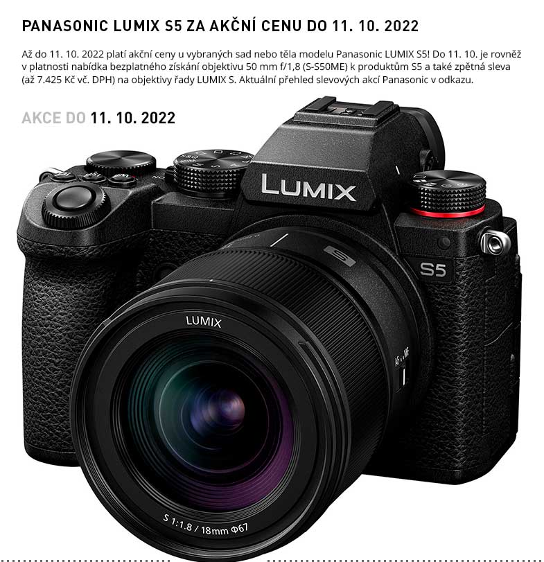 PANASONIC LUMIX S5 AKCE 10 2022