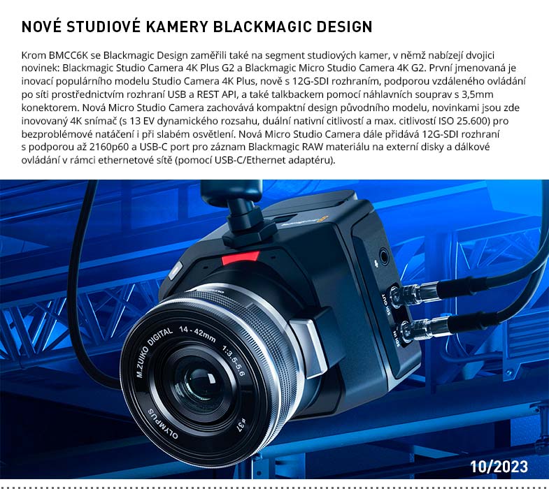 STUDIOVE KAMERY BLACKMAGIC