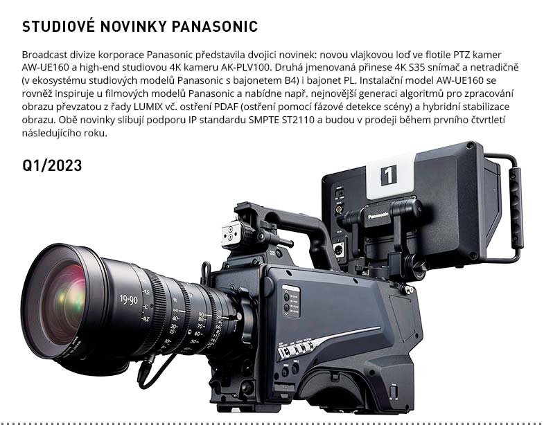 NOVINKY PANASONIC BROADCAST