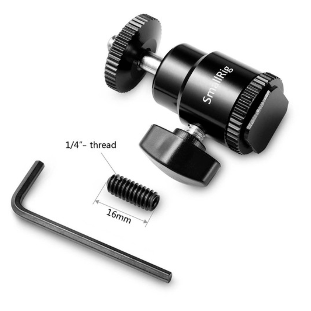 SmallRig Cold Shoe to 1/4" Threaded Adapter & Cold Shoe Mount Adapter