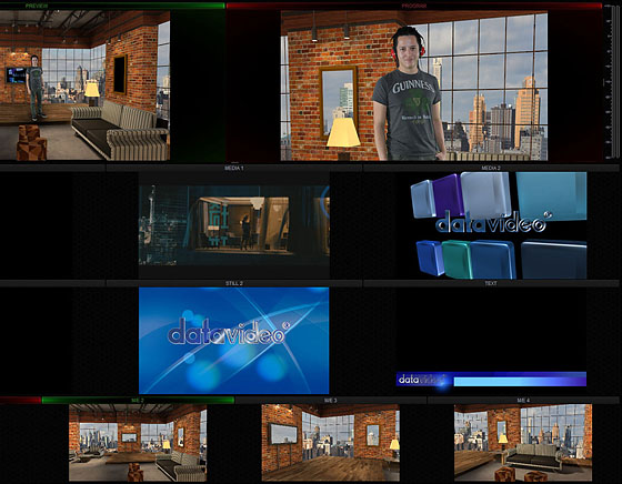 Rozhraní virtuální režie Datavideo TVS-1000A