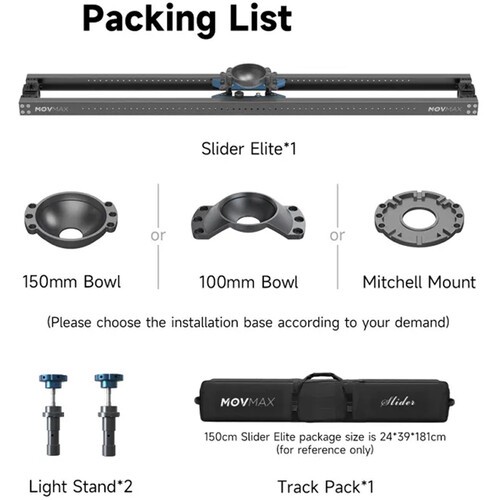 MOVMAX Slider Elite – presný variant 0,9 m so 150 mm miskovým uchytením