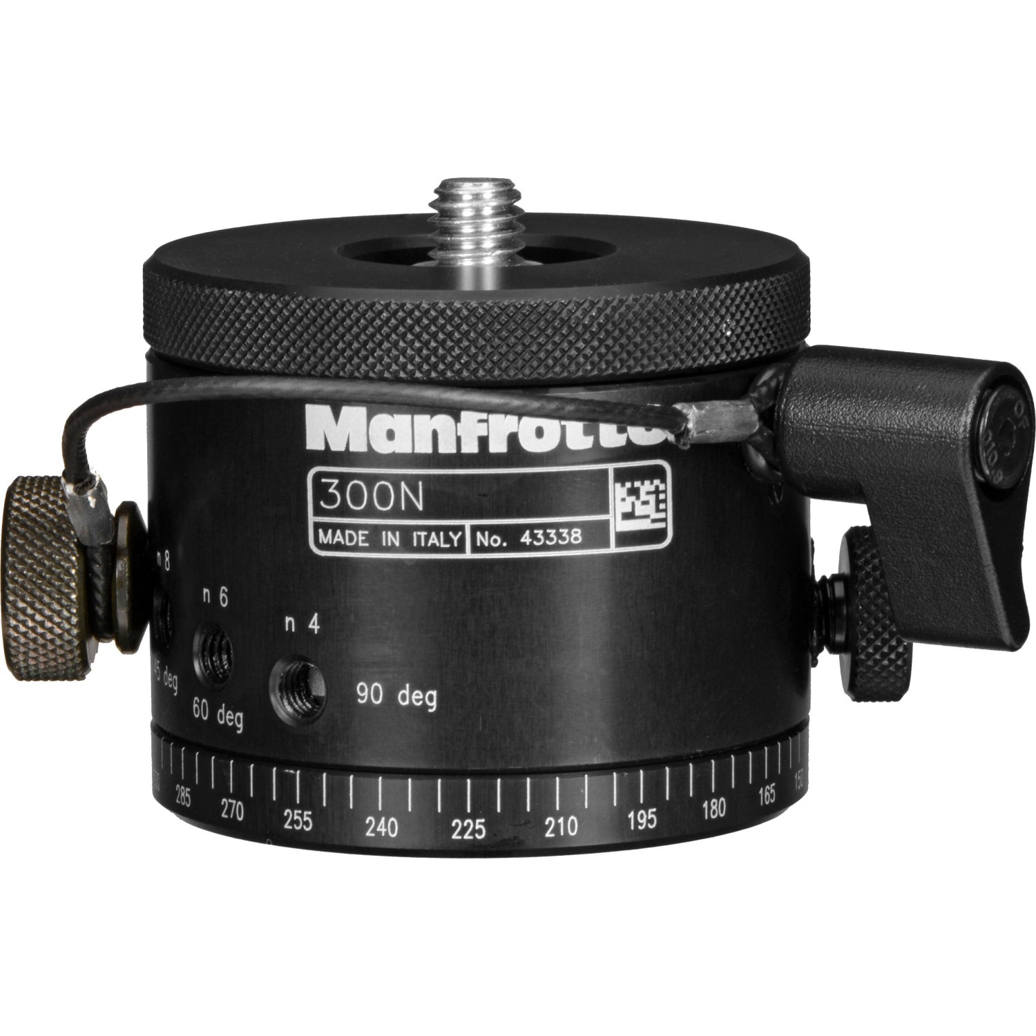 Manfrotto 300N – detail stupnice a aretačních prvků