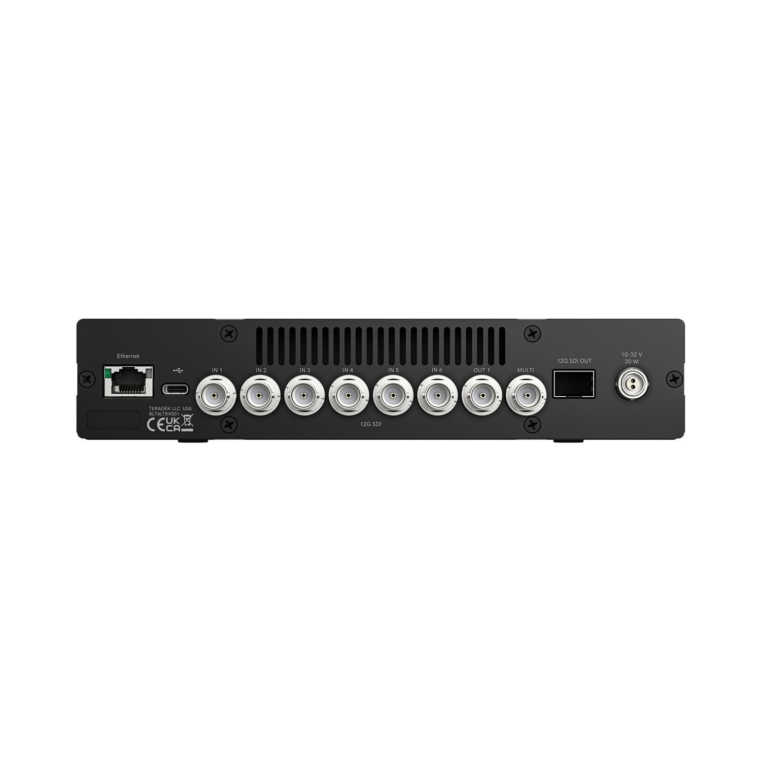 Zadní panel Teradek RF-X 10-2350 se SDI konektory