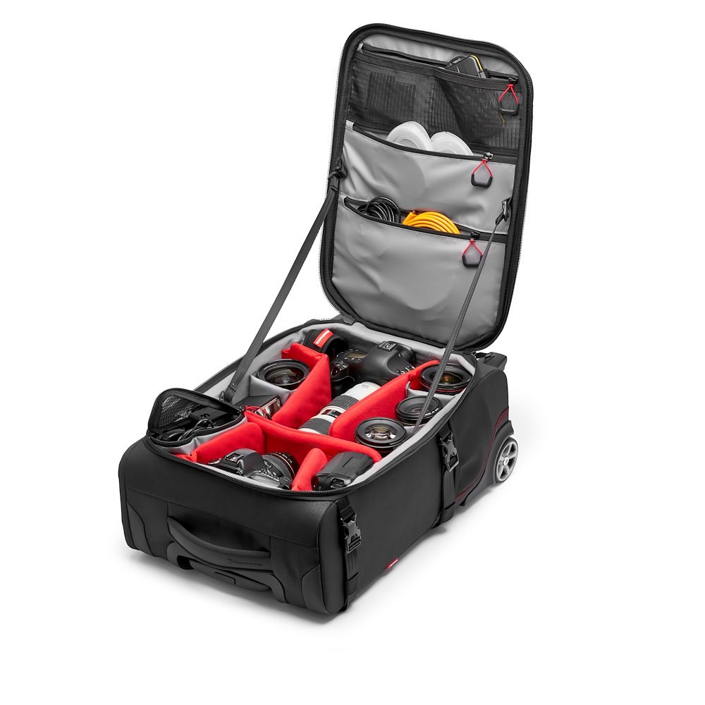 Open Manfrotto Reloader Air-55 with divided interior
