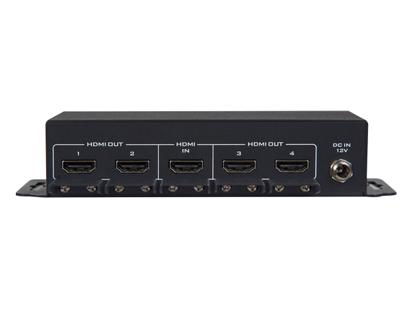 Zadní panel Datavideo VP-840 s HDMI vstupem, čtyřmi výstupy a napájením
