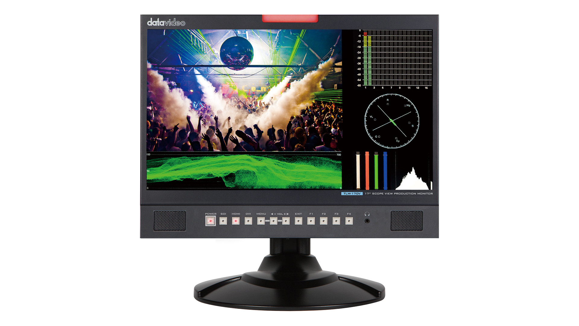 Pohled na zadní konektory monitoru Datavideo TLM-170V