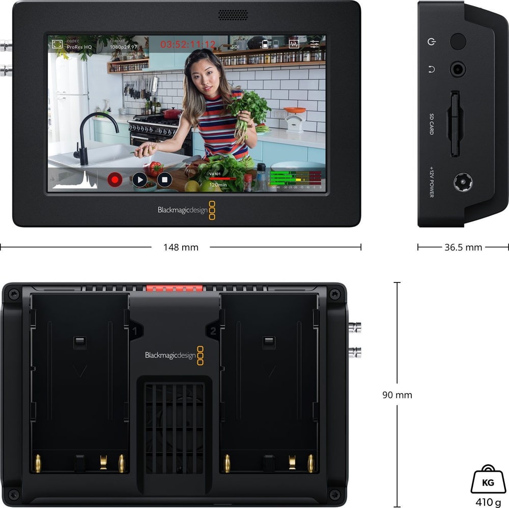 Video Assist 5″ 3G – Rozměry a hmotnost