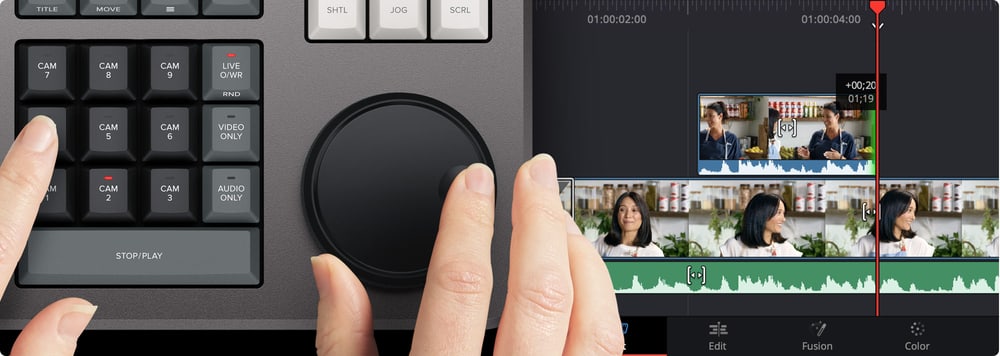 DaVinci Resolve Speed Editor – Kamerová tlačítka a Live Override