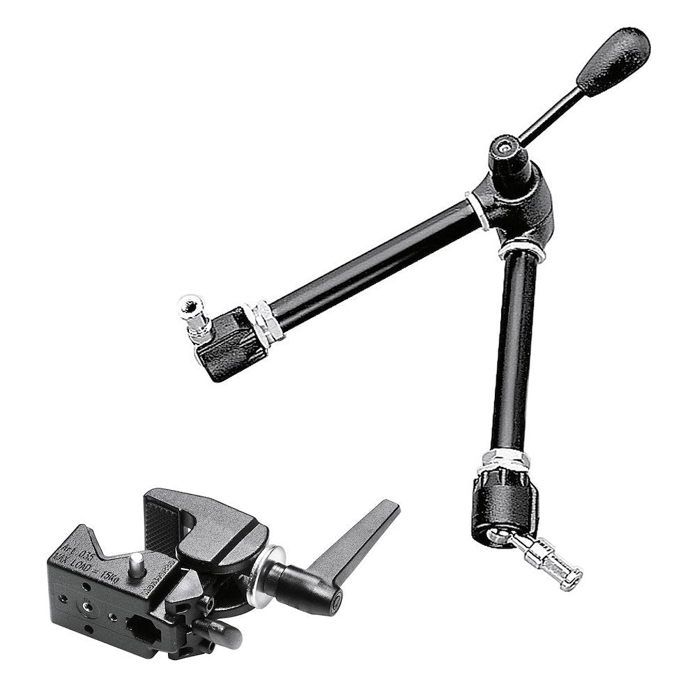 Detail kloubů a centrální páky ramene Manfrotto 143R