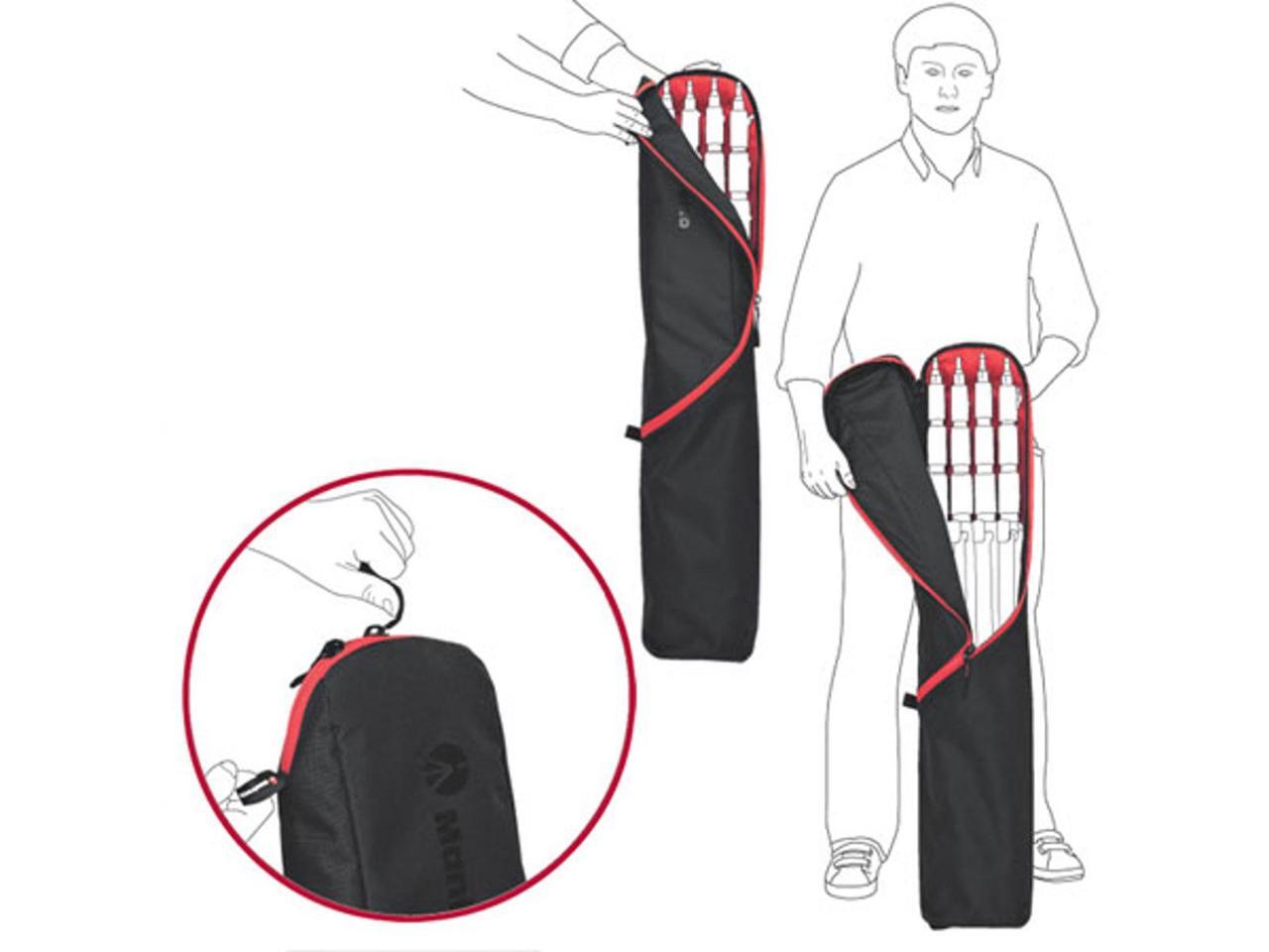 Otevřená taška Manfrotto MB LBAG90 se čtyřmi kompaktními stativy