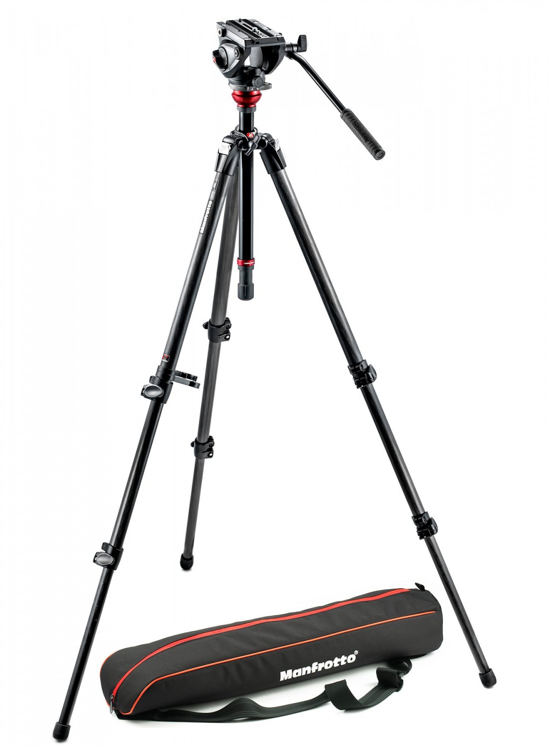 Karbonový videosystém Manfrotto MVH500AH s nohami 755CX3 a brašnou