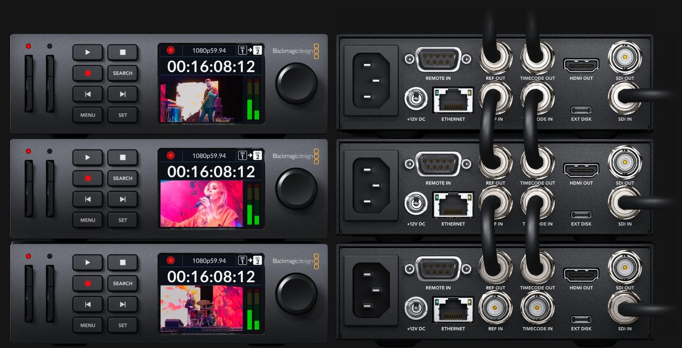 HyperDeck Studio HD Mini – Časový kód a synchronizace pro ISO záznam