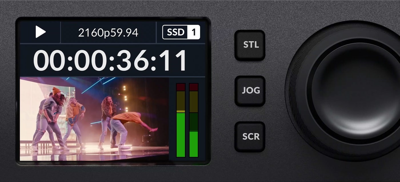 HyperDeck Studio 4K Pro – Barevný stavový displej