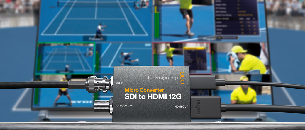 Blackmagic Micro Converter SDI to HDMI 12G v monitorovacím uspořádání