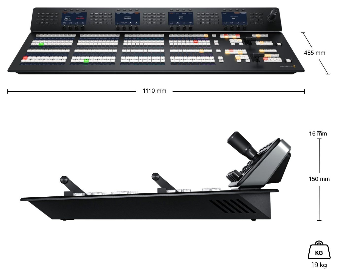 ATEM 2 M/E Advanced Panel 40 – Rozměry