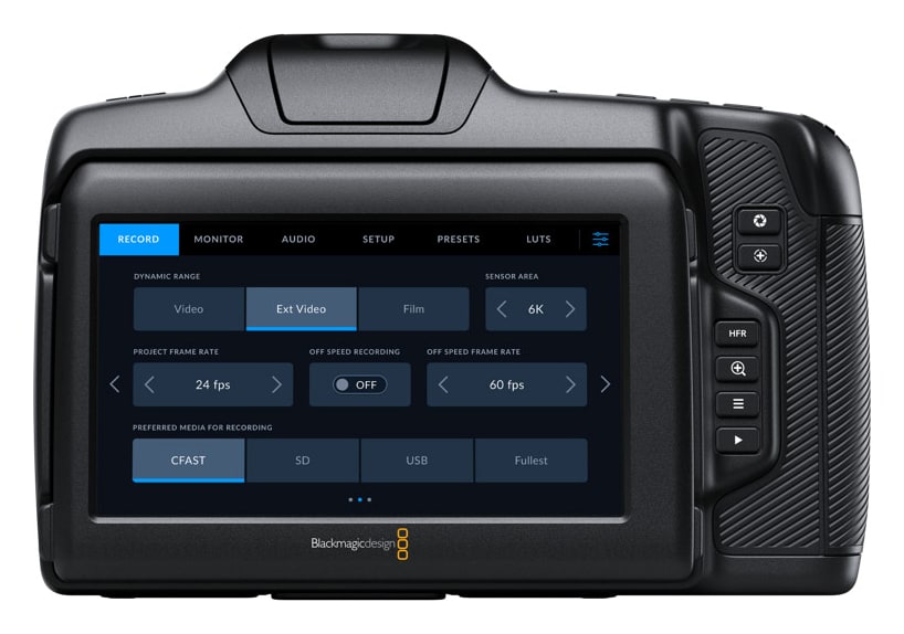 Blackmagic Pocket Cinema Camera 6K G2 – Naklápěcí 5″ dotykový displej
