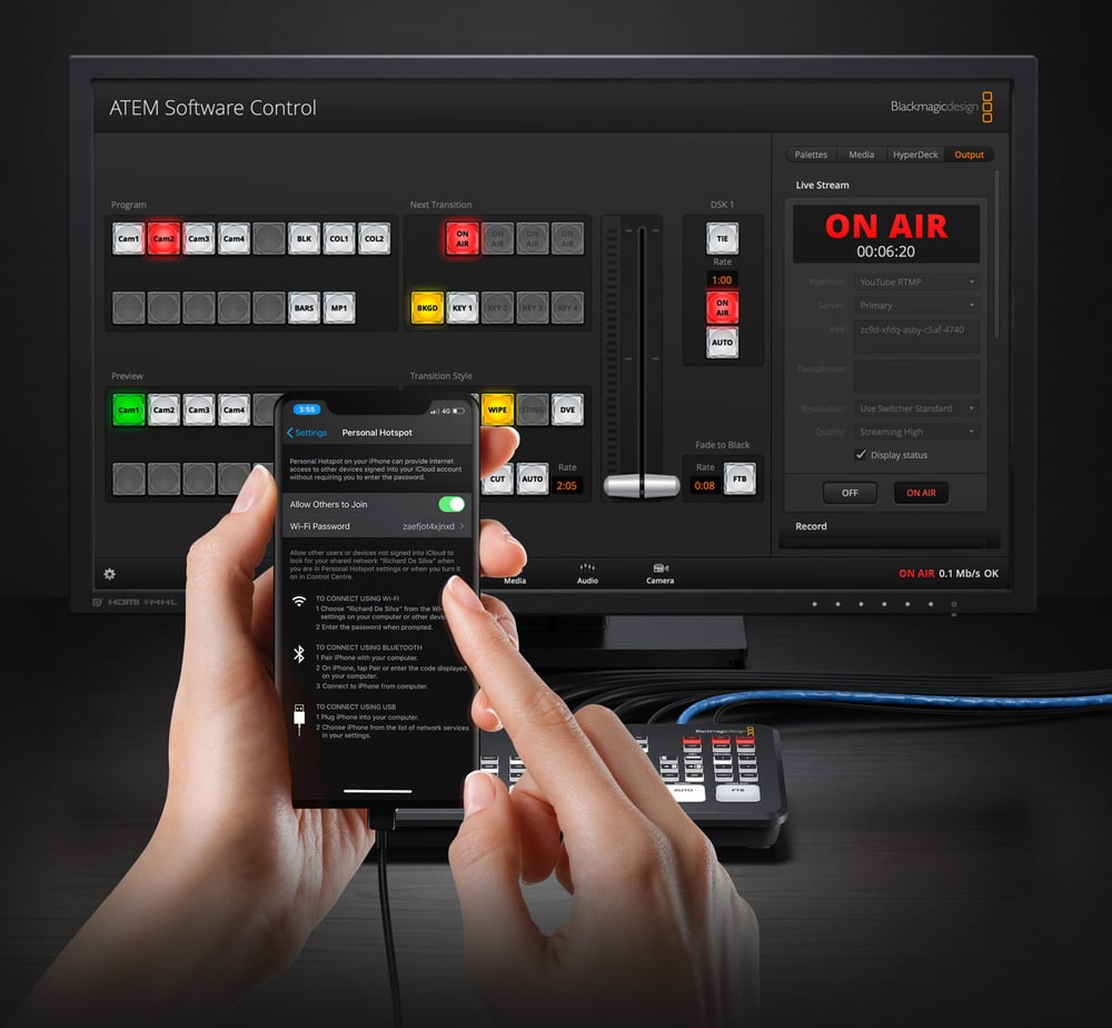 ATEM SDI Extreme ISO – Streamování přes Ethernet i mobilní data