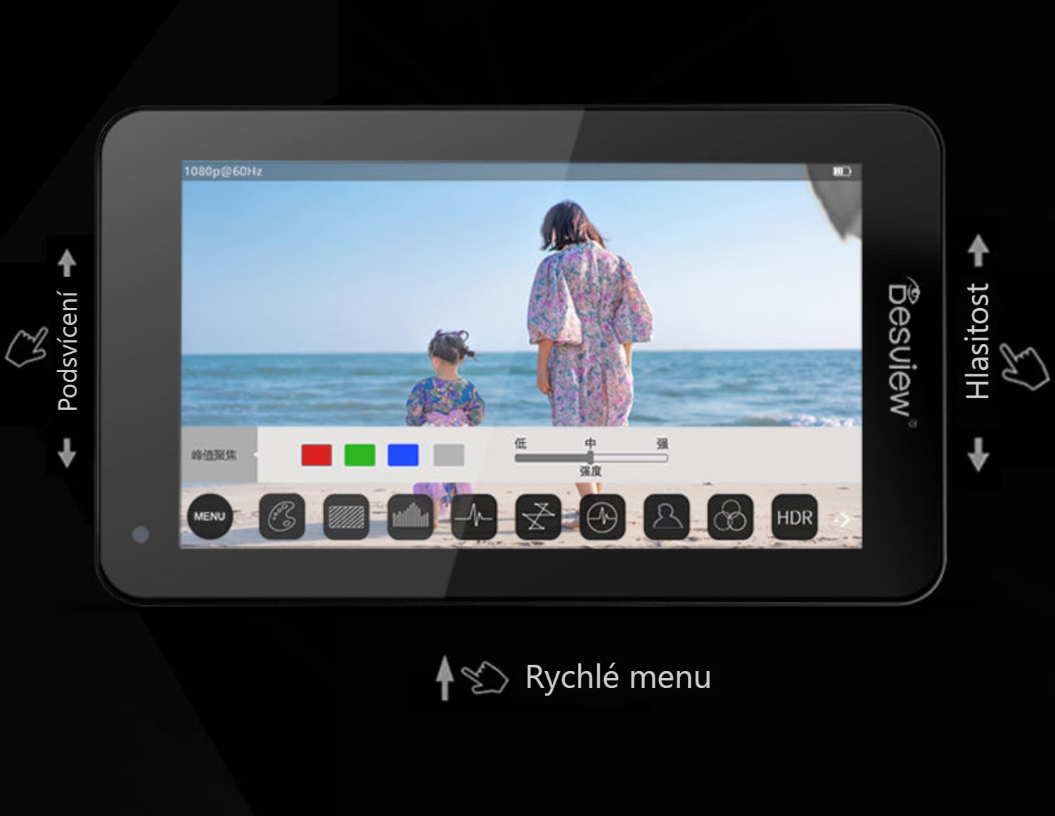 Desview U6 – Rychlé menu