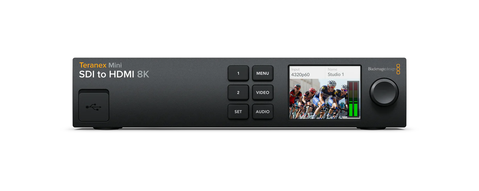 Čelní panel převodníku Teranex Mini SDI to HDMI 8K HDR