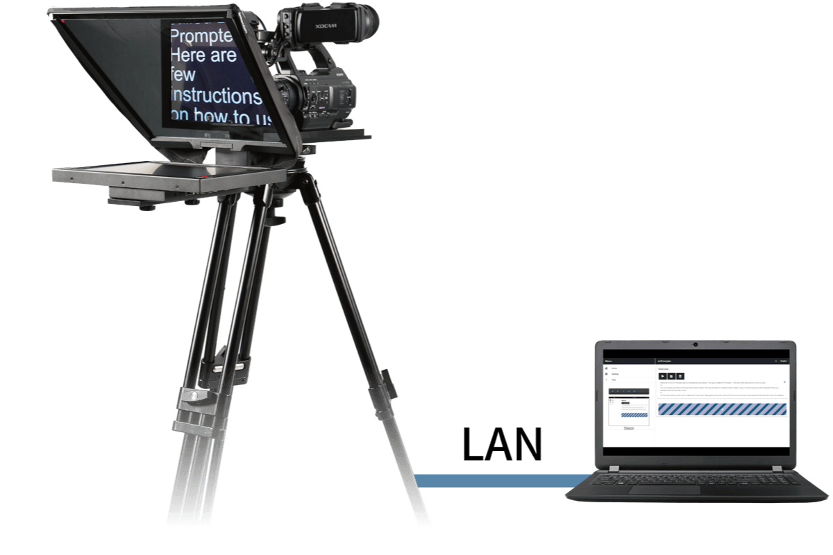 Ovládání a sledování teleprompteru Datavideo TP-700 v místní síti