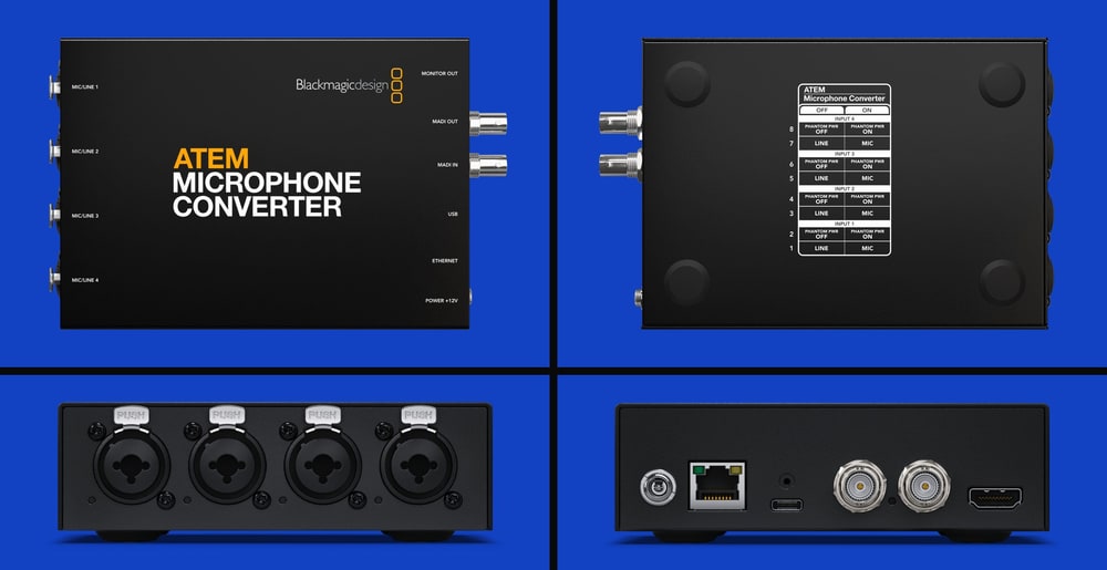 ATEM Microphone Converter – Kombinované vstupy XLR/TRS