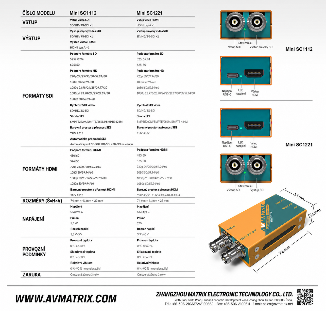 AVMATRIX Mini SC1112 – česká infografika 5