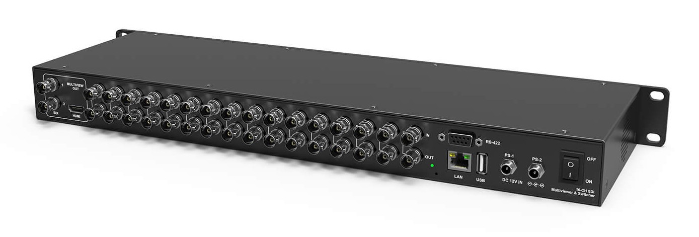 AVMATRIX MMV1630 – Zadní panel s 16 vstupy