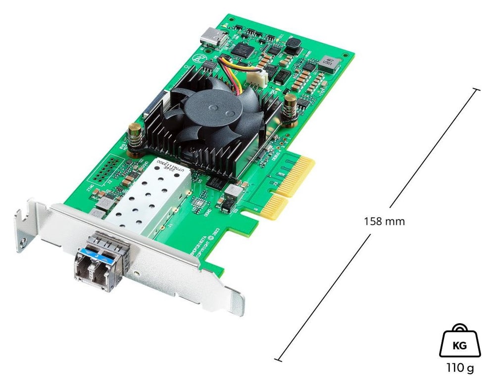 DeckLink IP HD Optical – Nízký profil a rozměry