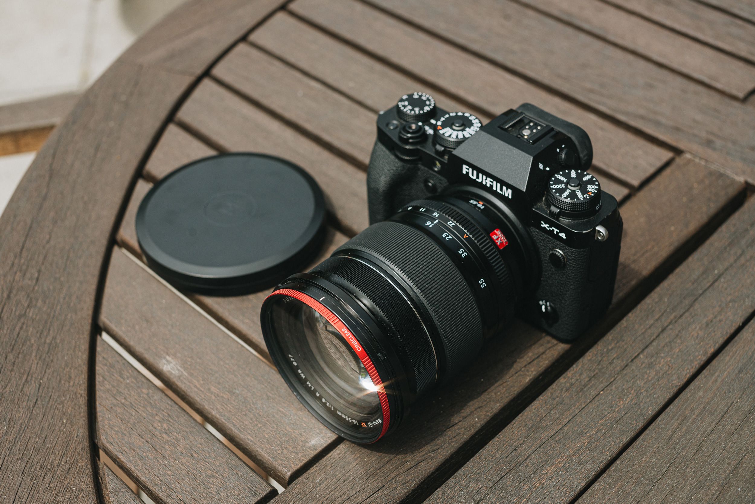 Moment CineClear UV filter mounted on a lens outdoors