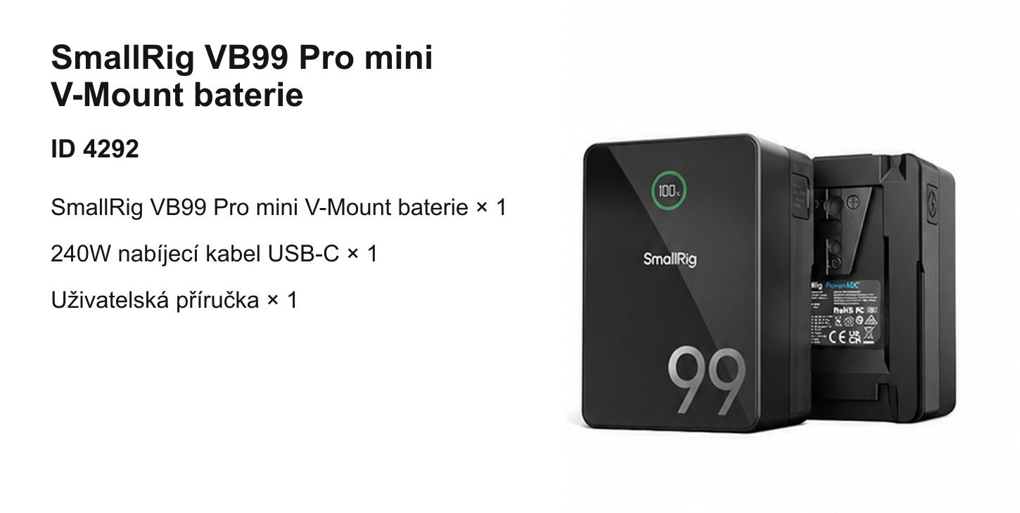 Přeložená produktová infografika SmallRig VB99 Pro 8/10