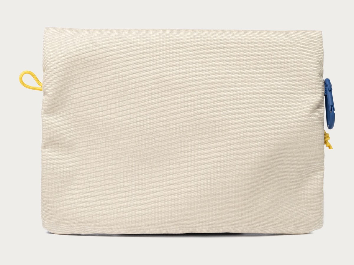 Back of the Long Weekend zip pouch with carabiner