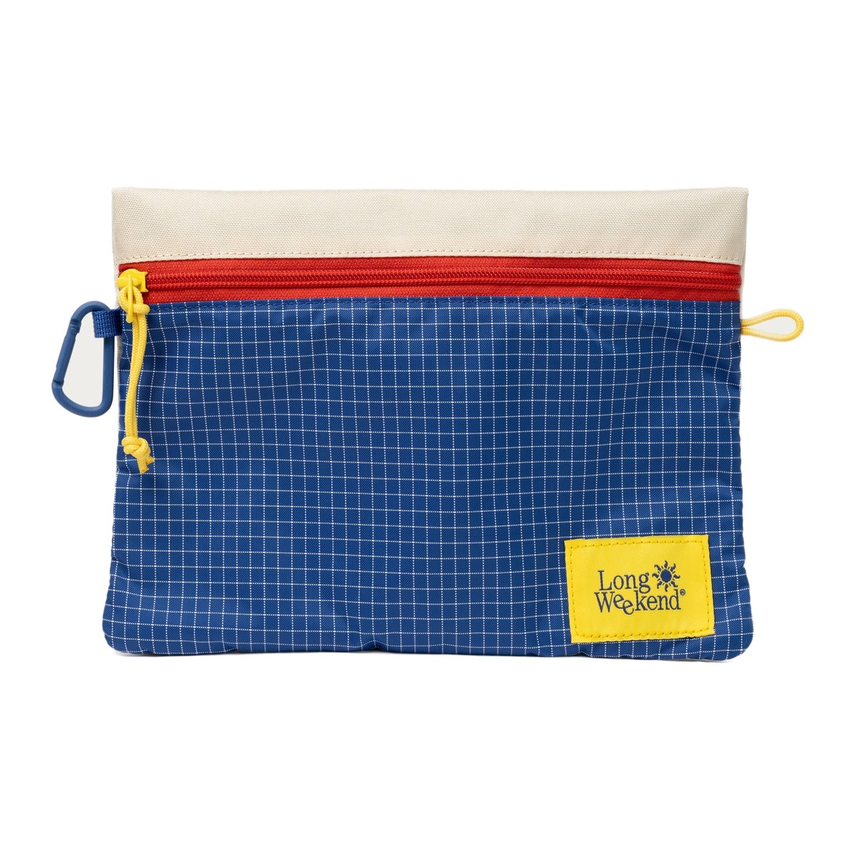 Long Weekend Everyday Zip Pouch Large in Creme-Multi