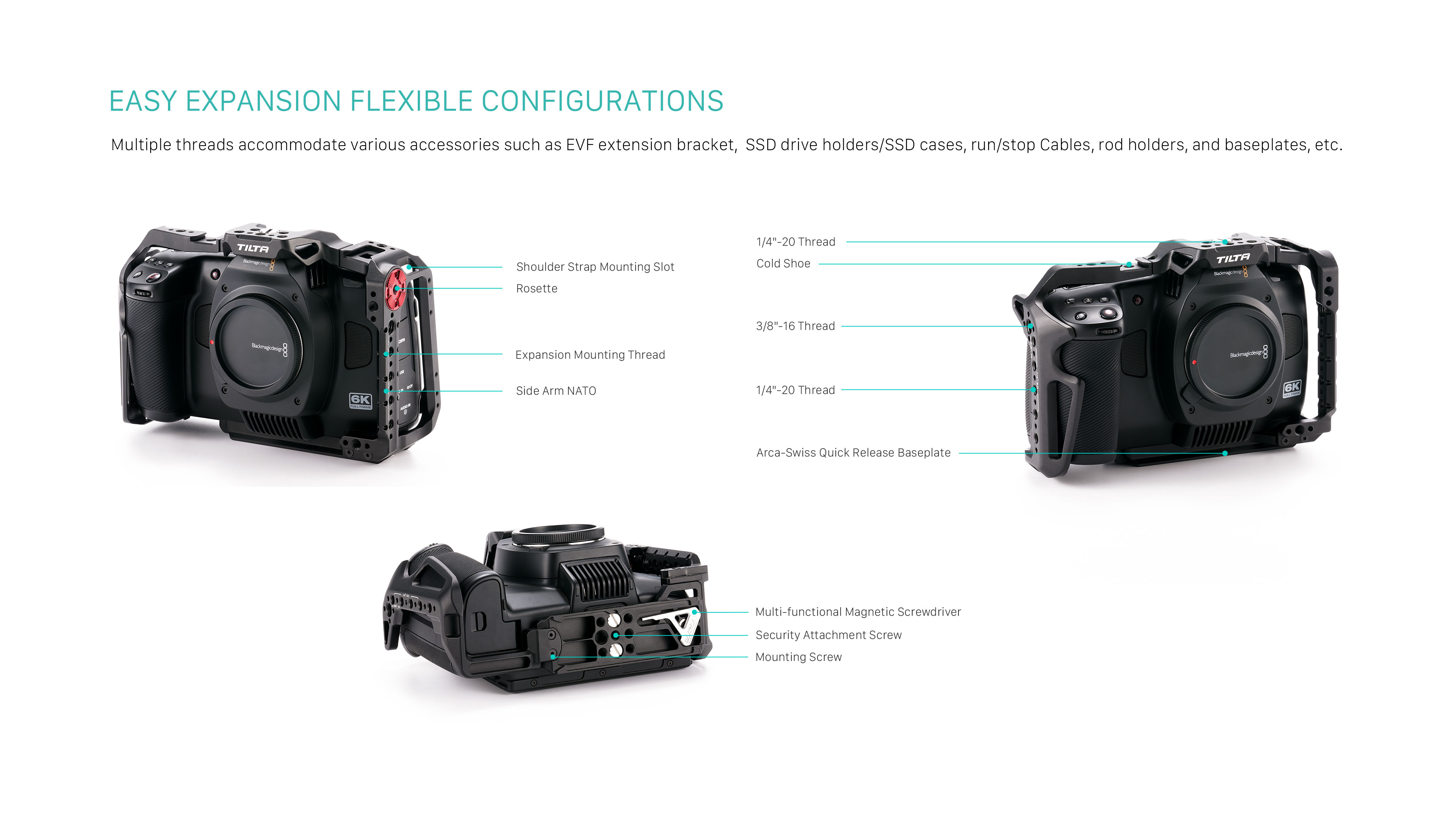 Full Camera Cage for BMCC 6K - Black Full Camera Cage for BMCC 6K - Black