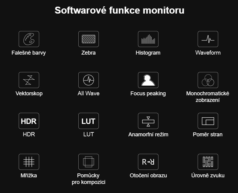 Softwarové funkce monitoru