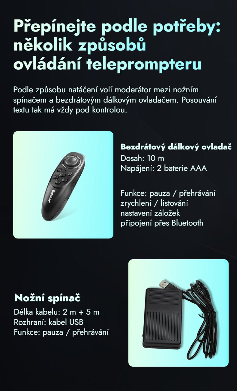 Dálkový ovladač i nožní spínač