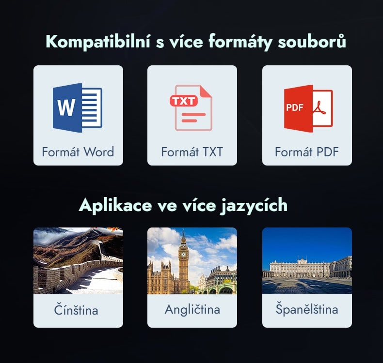 Kompatibilní s více formáty souborů