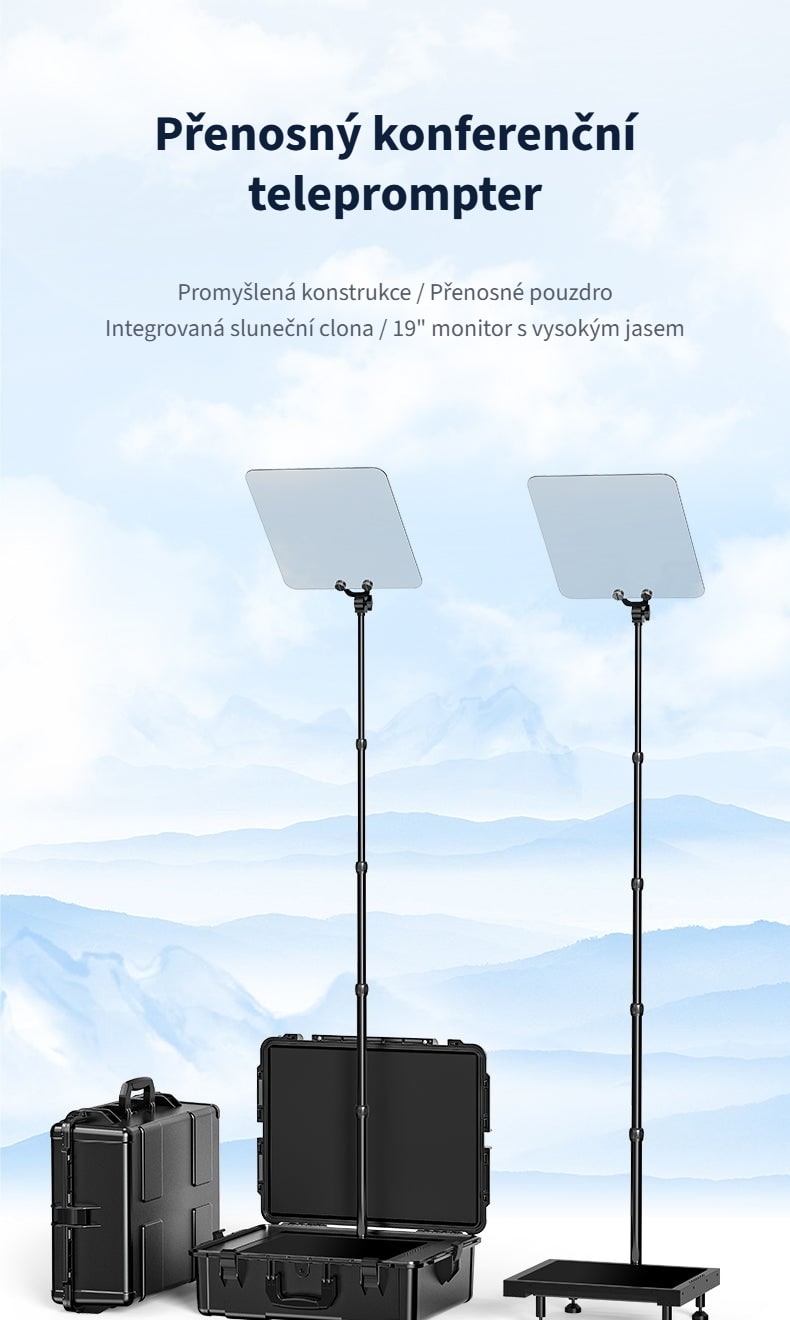 Celý teleprompter v jednom pouzdře