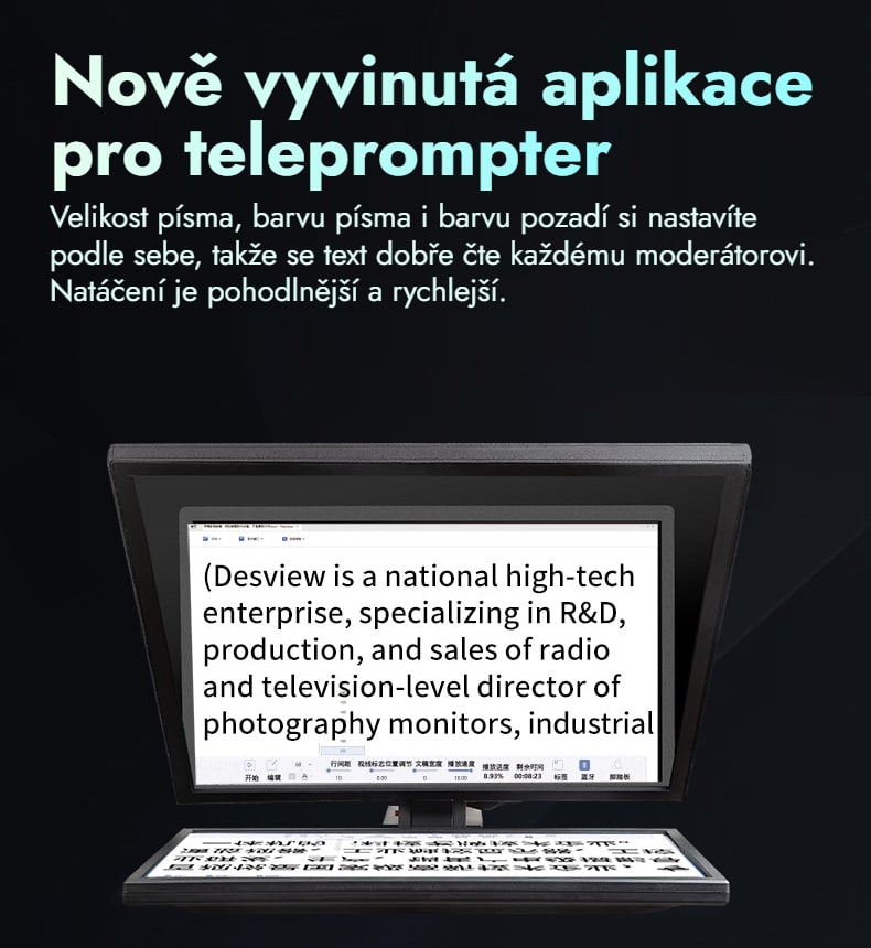Nově vyvinutá aplikace pro teleprompter